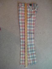 Vintage 1960's/70's Plaid Billy the Kid Flare Legs Pants Kid SZ 12 New w/Tags