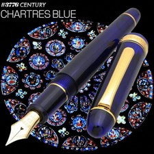 Pluma Estilográfica Platino Nueva #3776 CENTURY Chartres Azul Mediana Plumín PNB-15000n
