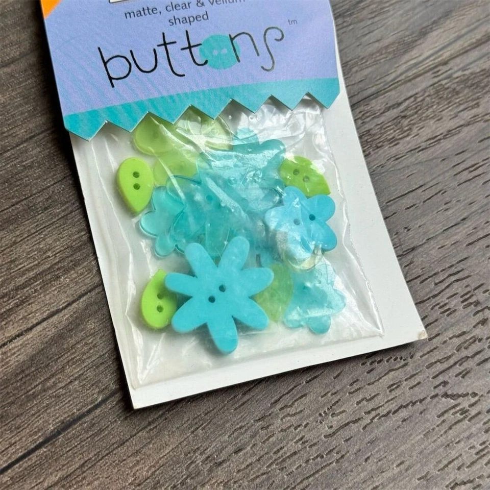 NEW Vintage Y2K Doodlebug Design Inc Flower Buttons Swimming Pool Posies 18 Pc - Image 2 of 4