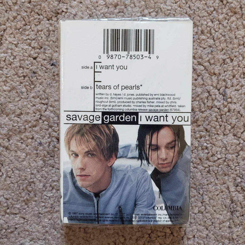 SAVAGE GARDEN I WANT YOU 1997 US CASSETTE SINGLE BRAND NEW COLUMBIA PRINT - Image 2 of 2