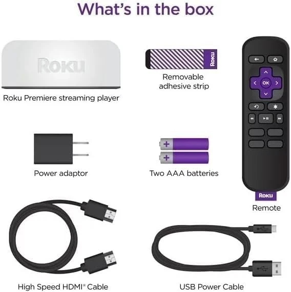 Reproductor multimedia de transmisión Roku Premiere 3920RW-SW 4K HDR con cable HDMI remoto Wi-Fi Foto 4 de 4