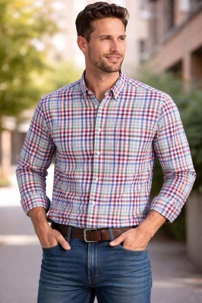 Men Boss Shirt White Cotton XS