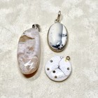 Gemstone Pendants for Jewelry Making - Flower Agate, Dendritic Opal, Howlite