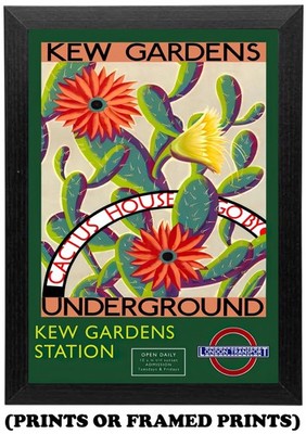 Kew Gardens Kaktushaus von Underground (A5 A4 A3 Druck / gerahmtes Poster) #359