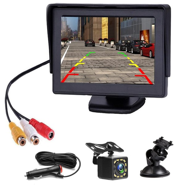 RüCkfahrkamera 4,3 Zoll Nachtsicht 12 LED Auto Monitor-image