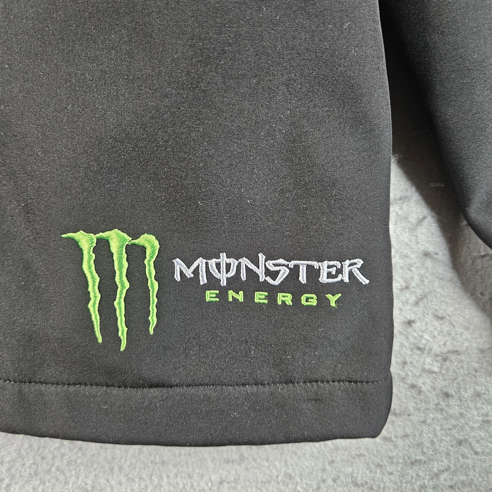 Monster Energy Jacket Mens Large Black Softshell Full Zip Embroidered Logo - product detail image 14