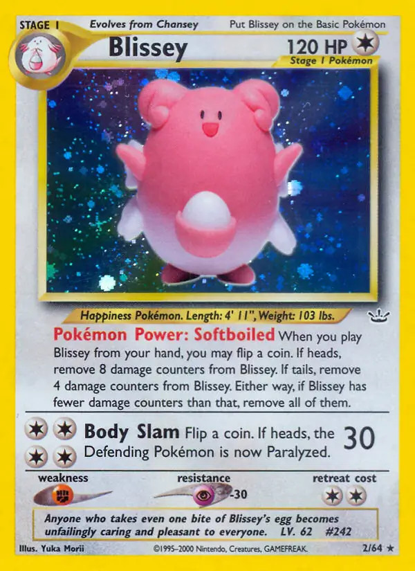 Blissey - 2/64 - Pokemon Neo Revelation Unlimited Holo Rare Card WOTC HP