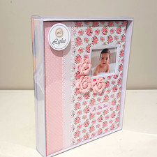 Liplut My Baby Book Pink  White Floral Baby Memory Book Album for Girls