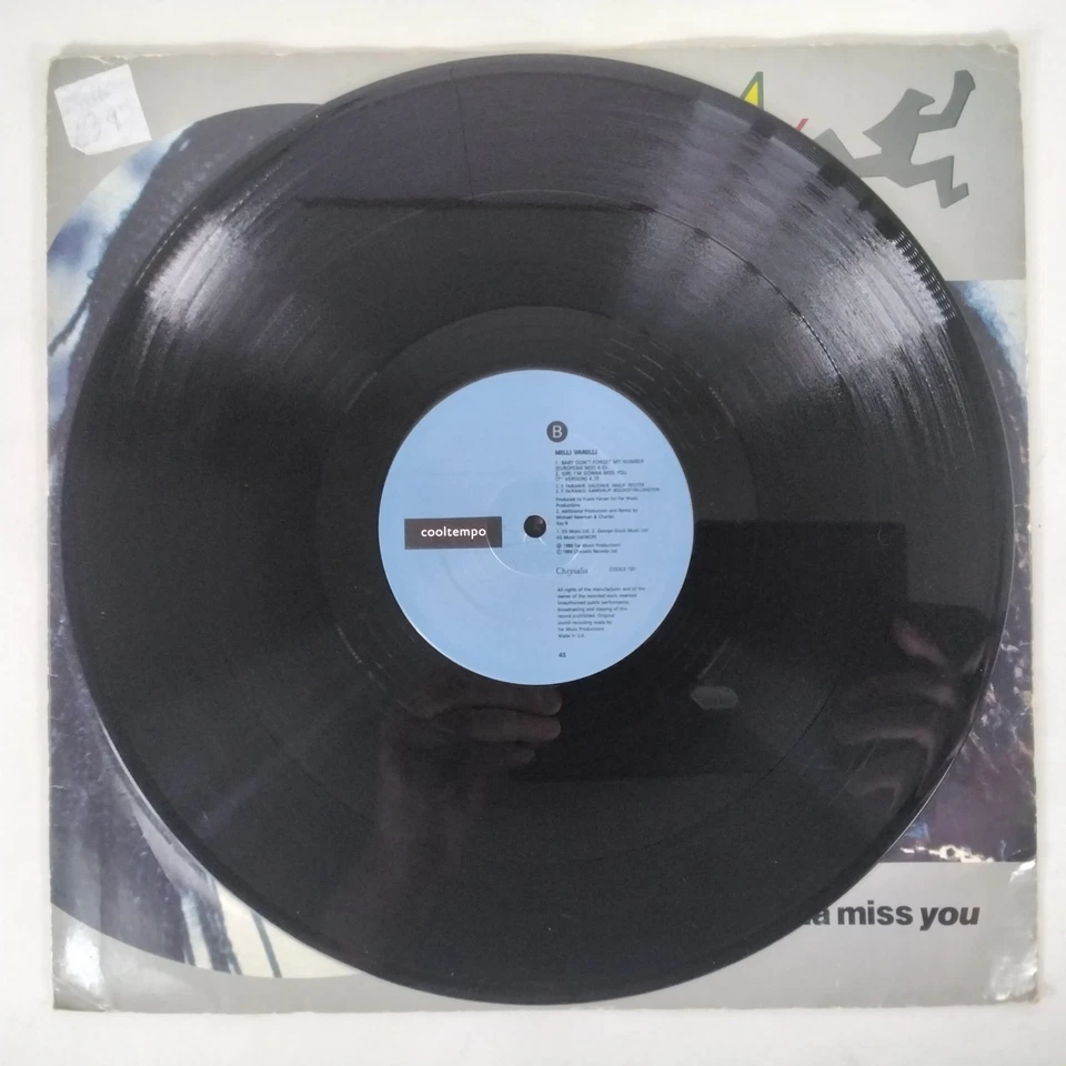 Milli Vanilli Girl I'm Gonna Miss You 12" Vinyl Single Record 1989 - Image 4 of 4