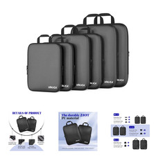 Compression Packing Cubes Set for Travel Suitcases and Carry On Luggage