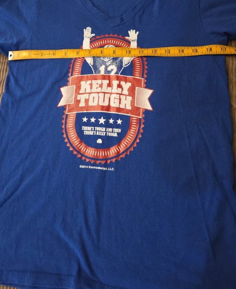 Camiseta Buffalo Bills Para Mujer Vintage 2014 KELLY HARD Cuello en V Talla Pequeña Foto 3 de 4