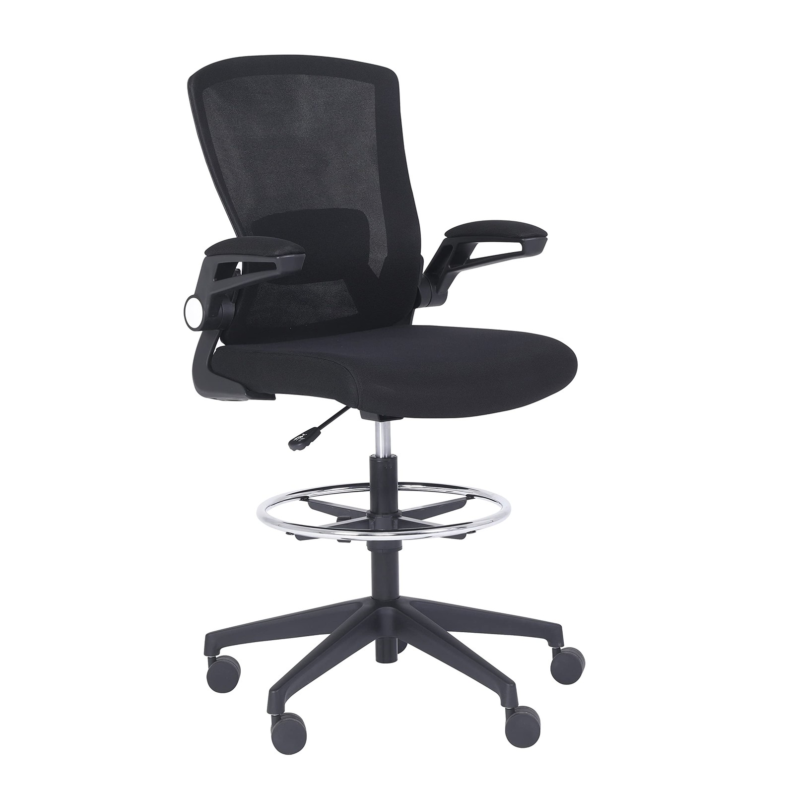 Stool Adjustable Footrest Flip-up Arms