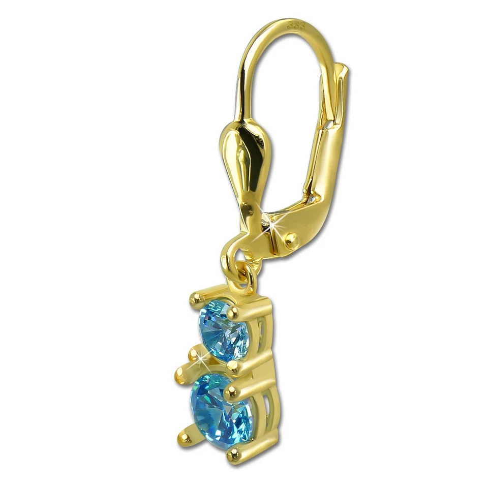 GoldDream Ohrhänger Dream Zirkonia türkis Ohrring 333er Gold GDO5686Y - Bild 4 von 4