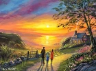Pete Rumney Painting The Light That Leads Us Home Original Signed Canvas Artwork
