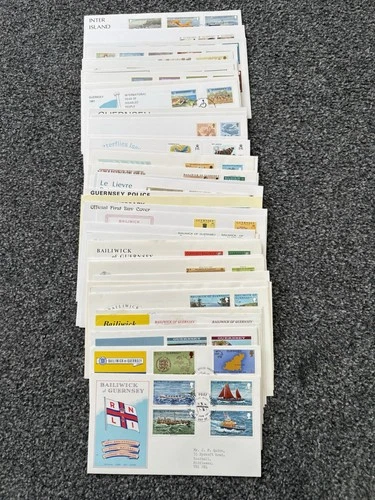 Job Lot of 48 Guernsey First Day Covers & Covers FDC's 1971 - 1984 Lot #N41