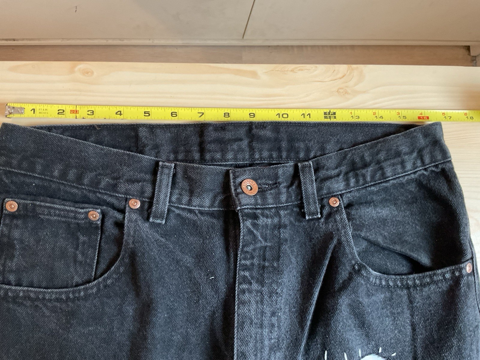 Customized Grunge Jeans Denim Gothic Punk ARIZONA Sz 34 X34 Urbancore Festivals