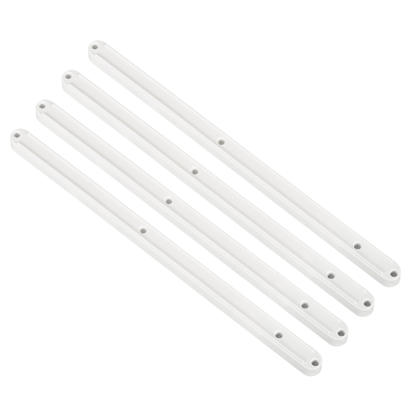 4Pcs 300mm White Plastic Drawer Slides with Grooved Guide Rails-image