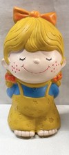 1973 Russ Berrie & Co. 11" Vinyl Bank "Little Girl" Made in USA