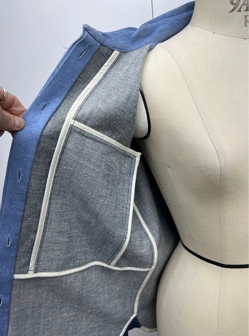 Celine Phoebe Philo Blue Patchwork Denim Shirt 20… - image 5