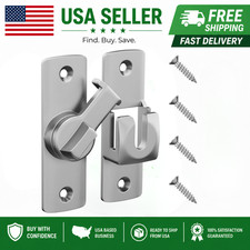 Flip Door Latch, 90/180 Degree Barn Door Latch, Silver Right Angle Door Lock Lat