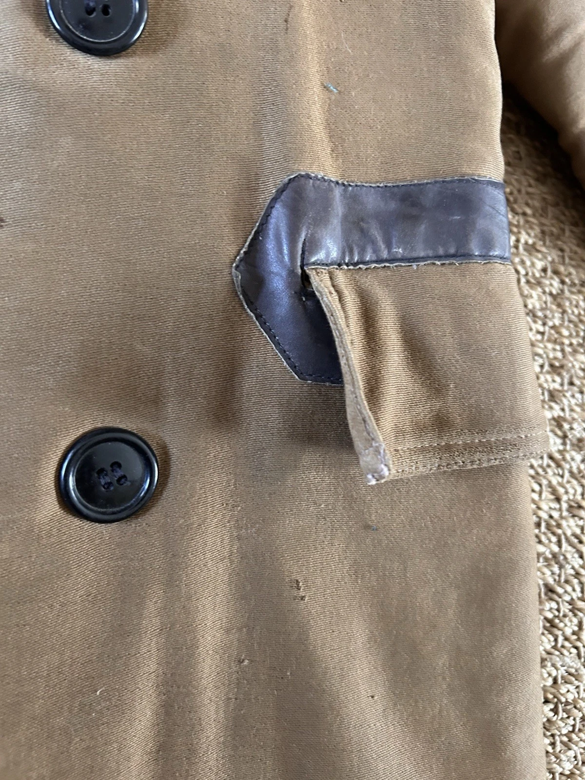 Vintage WWII Era Barnstormer Coat Alpaca Lined Military? 40" Chest image 8