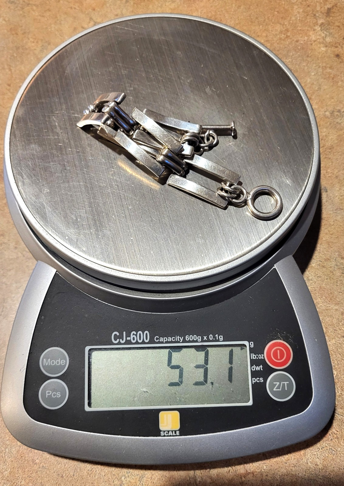 Heavy 53 Gr Open Rectangular Link Sterling Silver… - image 6