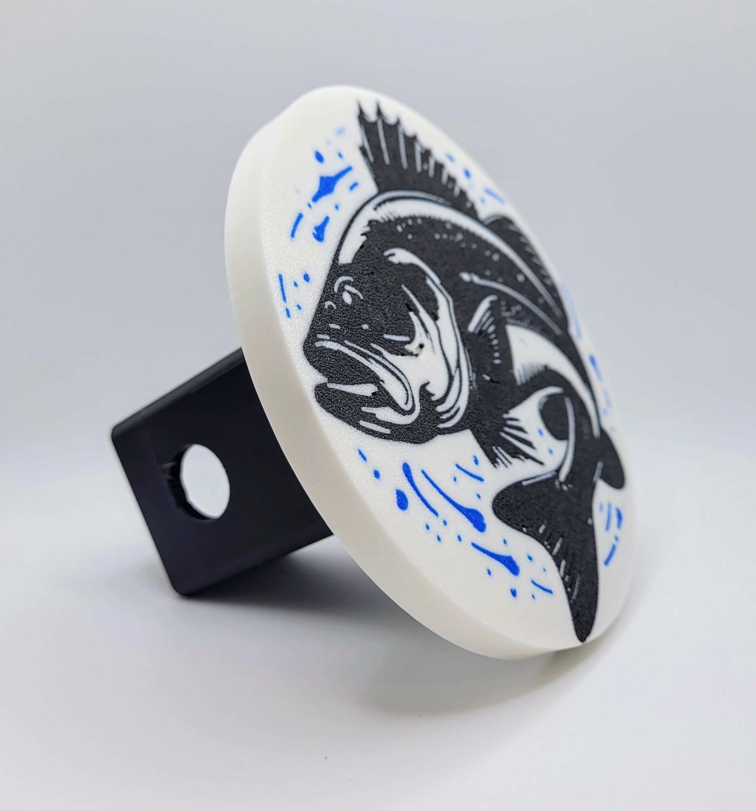 Bass Fish Trailer Hitch Cover. Fits 2" Receiver. Gift for Anglers, Fishermen.