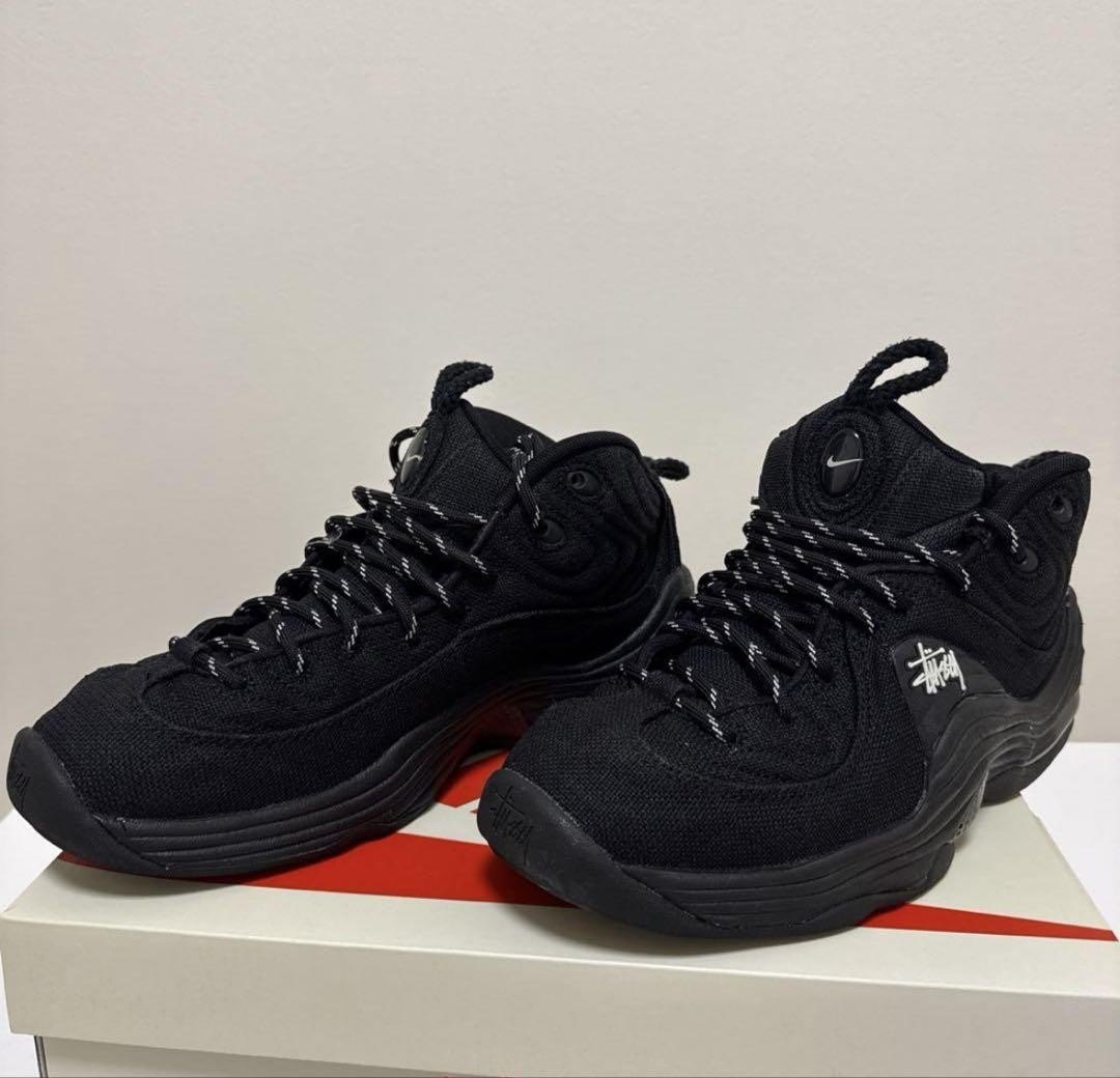 Stussy x Nike Air Penny 2 Black Mens Size 8.5 US Sneakers Includes Box