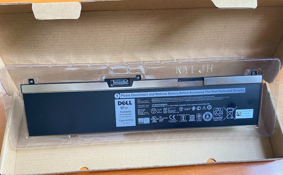 Genuine Dell NYFJH Laptop Battery – 97Wh, 6-Cell, Works With Precision 7330 7530 7540 7730 7740 (Refurbished, Good Condition)