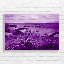 Coastal Wildflower Landscape Canvas Print Large Picture Wall Art