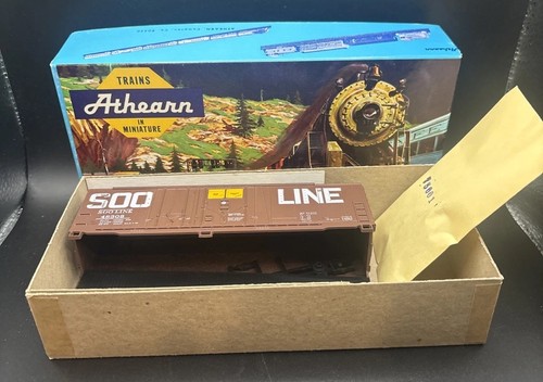 Athearn escala HO, coche de caja de 40', línea Soo, marrón, #48308 - 2095 kit sin montar | Zustand: New