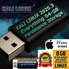 Kali Linux 2025.3 LIVE USB 64GB – Cybersecurity Every Tool + Persistence Storage