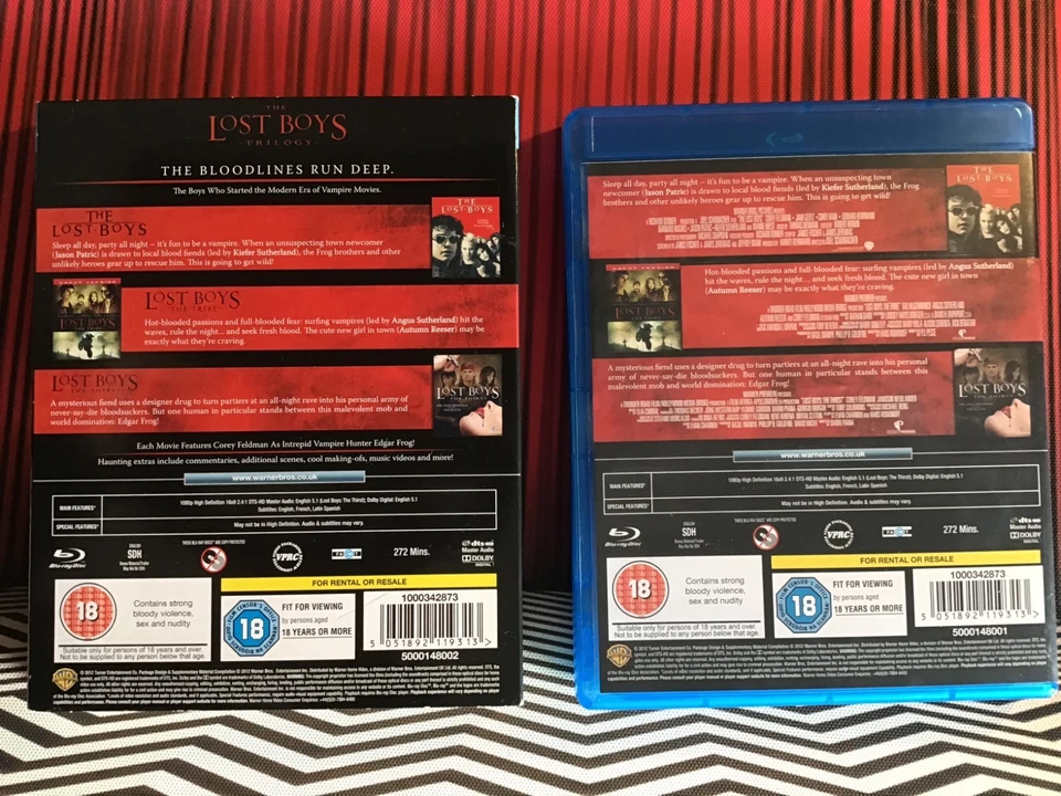 THE LOST BOYS Trilogy (Blu-ray, 3-Disc) + SLIPCOVER. 3-Film HORROR - image 2 of 4
