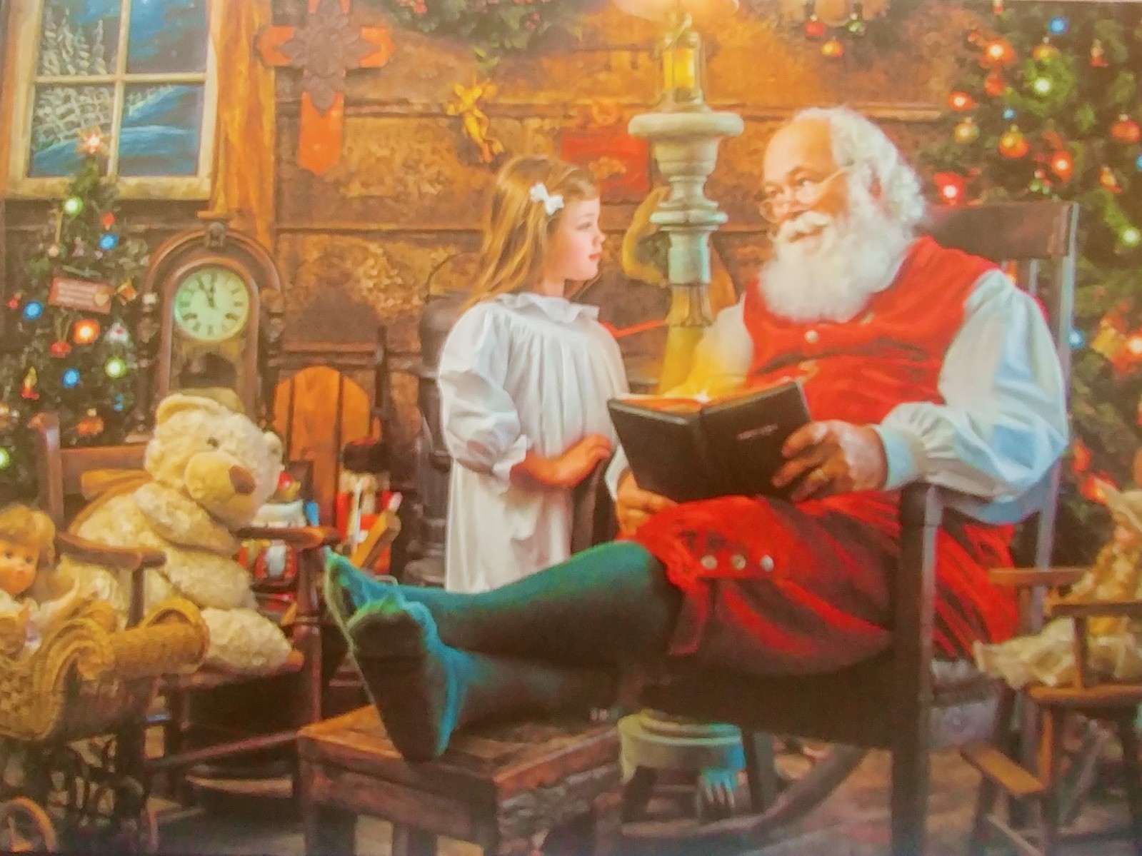 "Moments With Santa" (7) Leanin Tree Christmas, New Yr Cards, With (7) Envelopes