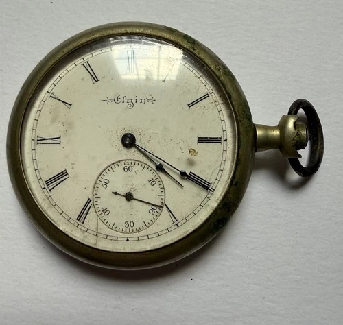 Antique 1904 Elgin 16s 7j Pocket Watch Model 6 Grade 210 Silverode Case- PARTS
