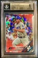 2016 Topps Chrome Red 1/5 Variation Clayton Kershaw #145 Refractor Running BGS 6