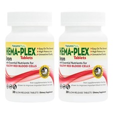 NaturesPlus Hema-Plex Iron - 60 Total Servings, 85 mg Chelated Iron, Slow-Releas