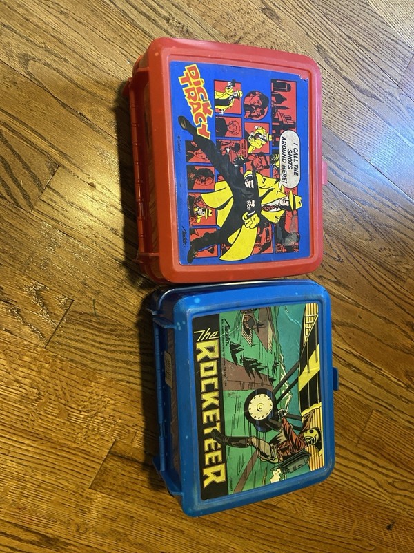Dick Tracy And Rocketeer Lunch Boxes With Thermos