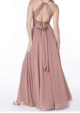 AZAZIE   Dusty Pink Chiffon A-Line Long Maxi Bridesmaid Wedding  2