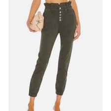 Veronica Beard Tedi Tapered High Rise Button Fly Pants New Army Green Size 6/28