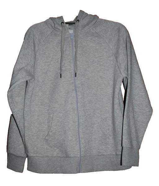 Womens - Grey - Long Sleeve - Fleece Lined - Front Zipper - Hoodie - Sz 12