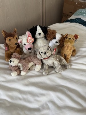 TY Beanie Babys Hund Welpe Restposten Paket 7 Mut Tricks Schnüffelanhänger