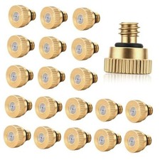20 Pack Brass Misting System Nozzles with 20 O Rings, Heavy Duty Misting