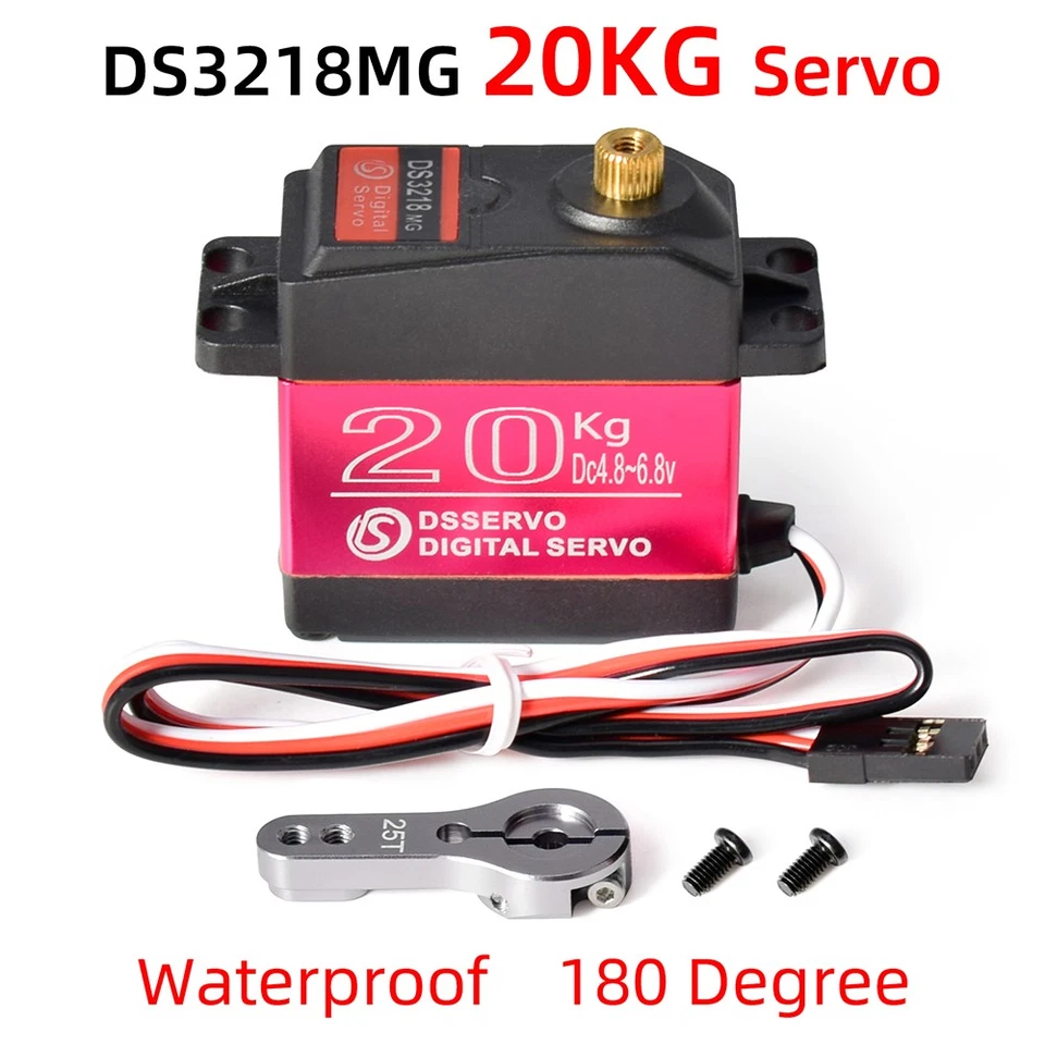 20KG Waterproof Servo 0.14sec Metal Gear Digital Servo for 1/8 1/10 1/12 RC Car - Image 3 of 4