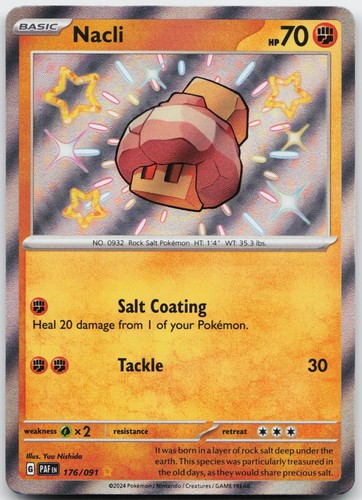NACLI 176/091 SHINY RARE PALDEAN FATES POKEMON NEAR MINT HOLO