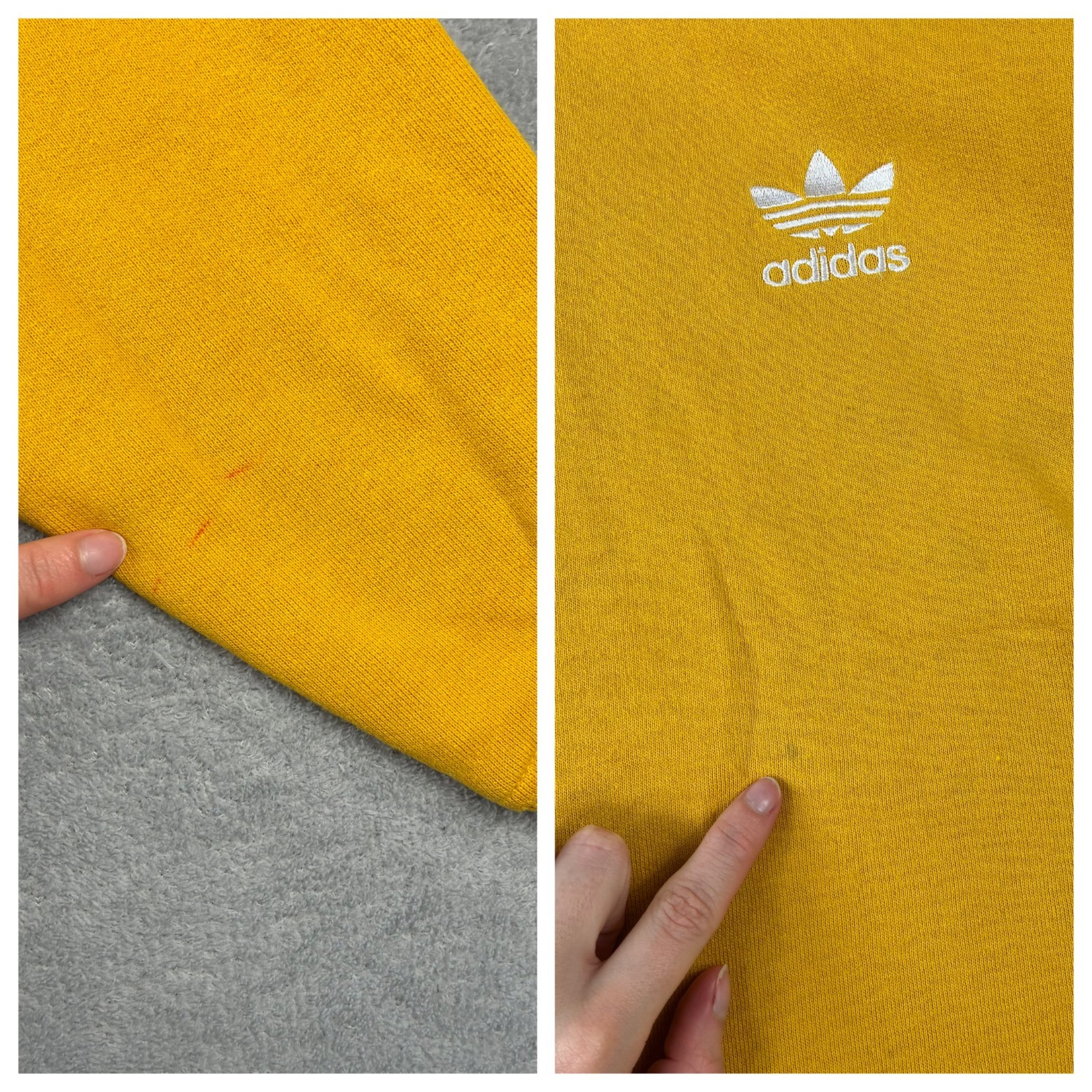 Vintage Adidas 1990's Yellow Trefoil Spellout Size 42/44 Large Sweatshirt image 7