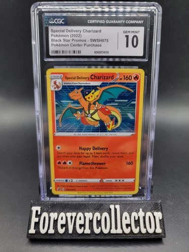 2022 Pokemon Black Star Promos Special Delivery Charizard Center SWSH075 CGC 10