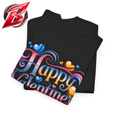 Happy Valentine’s Day T-Shirt | Cute Colorful Hearts Tee | Stunning - Brand New