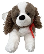 Walmart Floppy Plush Dog Brown White Red Bow Soft Stuffed Animal Gift 20"