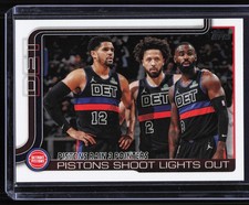 2025-26 Topps #279 Pistons Rain 3 Pointers: Pistons Shoot Lights Out